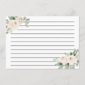 ホワイトローズボタニカルブライダルシャワーレシピカード エンクロージャーカード (裏面)