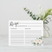 ホワイトローズボタニカルブライダルシャワーレシピカード エンクロージャーカード (スタンド正面)