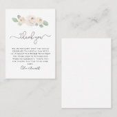 ホワイトローズボタニカル結婚ズサンキュー座席表 プレイスカード (正面/裏面)