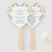 ホワイトローズボタニカル結婚式 プログラム ハンドファン (正面&裏面)