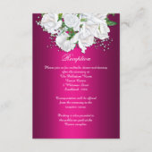 ホワイトローズボホ明るい赤紫色ピンクウェディングレセプション エンクロージャーカード (正面)