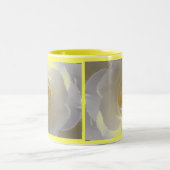 ホワイトローズマグコーヒーカップビューティフルバラデコール ツートーンマグカップ (中央)