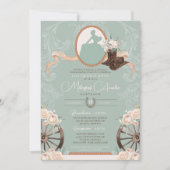 ホワイトローズミントチャロエレガントウェスタンキンセアニェラ 招待状 (正面)