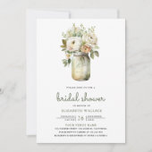 ホワイトローズメイソンジャールフォトブライダルシャワー 招待状 (正面)
