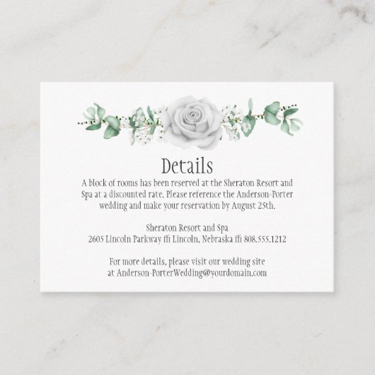 ホワイトローズユーカリプタス詳細エンクロージャカード エンクロージャーカード (正面)