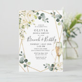 ホワイトローズユーカリプトゥスグリーンリーブランチ&バブリー 招待状 (スタンド正面)