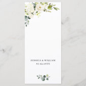 ホワイトローズユーカリプトゥスグリーン結婚リーのディナー メニュー (裏面)