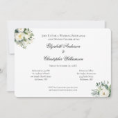 ホワイトローズユーカリ植物学結婚のリハーサル 招待状 (正面)