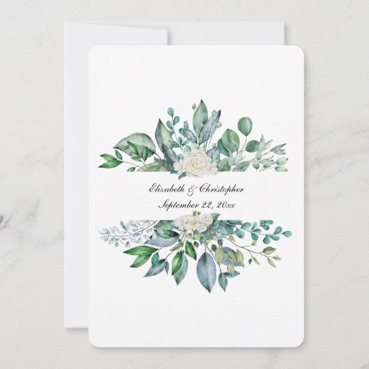 ホワイトローズユーカリ結婚リハーサルディナー 招待状 (裏面)