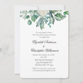 ホワイトローズユーカリ結婚リハーサルディナー 招待状 (正面)