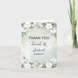 ホワイトローズユーカリ葉ス サンキューカード