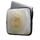 ホワイトローズラップトップスリーブロマンチックバラタブレットケース ラップトップスリーブ (正面左)