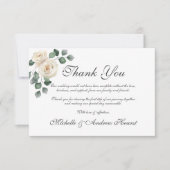 ホワイトローズラブリー結婚ズフラットサンキューカード サンキューカード (正面)