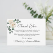 ホワイトローズラブリー結婚ズフラットサンキューカード サンキューカード (スタンド正面)