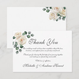 ホワイトローズラブリー結婚ズフラットサンキューカード サンキューカード
