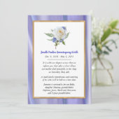 ホワイトローズラベンダー死亡発表カード 案内状 (スタンド正面)