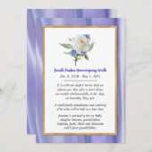 ホワイトローズラベンダー死亡発表カード 案内状 (正面/裏面)