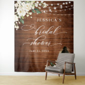 ホワイトローズランタンウッドブライダルシャワー背景 タペストリー (インサイチュ)