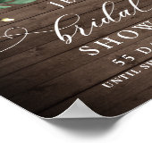 ホワイトローズランタンブラウンウッドブライダルシャワー ポスター (角)