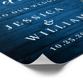 ホワイトローズランタンブルーウッドウェルカム結婚ズ ポスター (角)