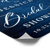 ホワイトローズランタンブルーウッドブライダルシャワー ポスター (角)