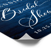 ホワイトローズランタンブルーウッドブライダルシャワー ポスター (角)