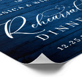 ホワイトローズランタンブルーウッドリハーサルディナー ポスター (角)