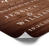 ホワイトローズランタン素朴ウッド婚約パーティ ポスター (角)