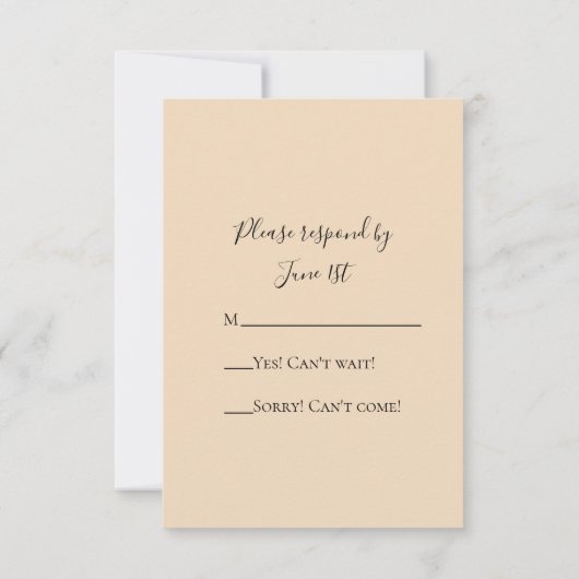 ホワイトローズリングや輪パールウェディングRSVPレスポンスカード 出欠カード (裏面)