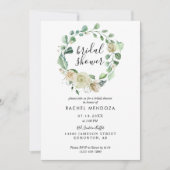 ホワイトローズリースウォーターエレガントカラーロマンスシック 招待状 (正面)