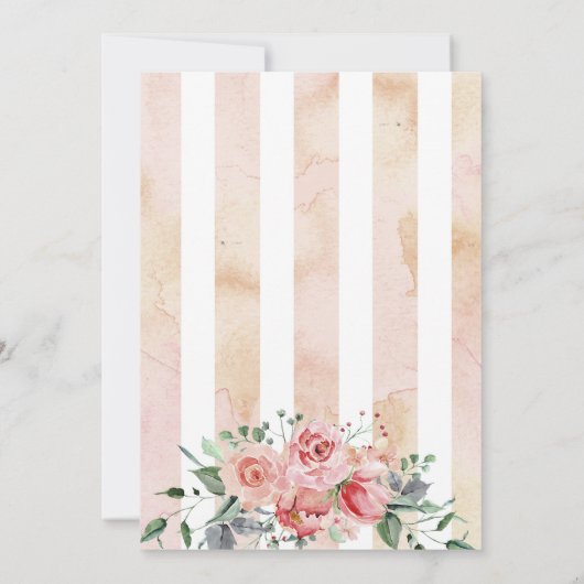 ホワイトローズリースウォーターエレガントカラーロマンスシック 招待状 (裏面)