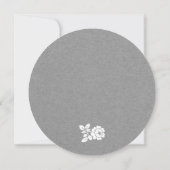 ホワイトローズリースグレークラフト紙結婚ズ 招待状 (裏面)