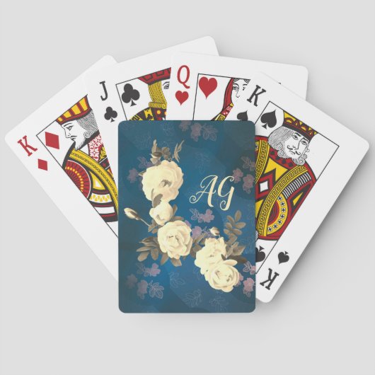 ホワイトローズリースゴシック背景 トランプ (裏面)