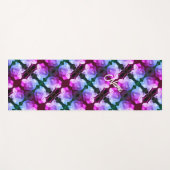 ホワイトローズレインドロップ抽象芸術アートパーソナライズされた ヨガマット (正面(横))