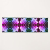 ホワイトローズレインドロップ抽象芸術着色パーソナライズされた ヨガマット (正面(横))