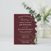 ホワイトローズレッド背景結婚式招待状 シーズンポストカード (スタンド正面)