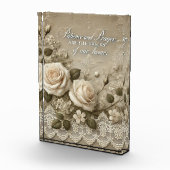 ホワイトローズレースAIアート フォトブロック (右)