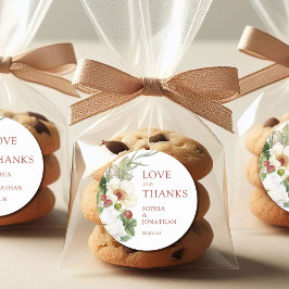 ホワイトローズワイルドストロベリ結婚ーの感謝 ラウンドシール