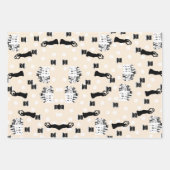 ホワイトローズ伝統リバイバルクリームグリーンと薄紫 ラッピングペーパーシート (正面2)