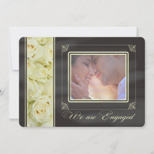 ホワイトローズ写真婚約発表 案内状