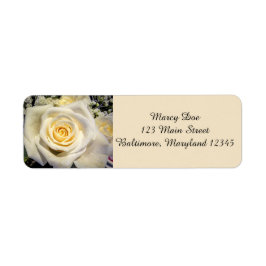 ホワイトローズ差出人住所ラベル ラベル
