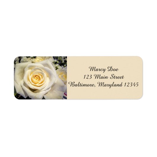 ホワイトローズ差出人住所ラベル ラベル (正面)