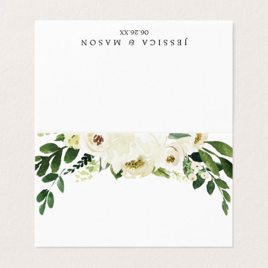 ホワイトローズ座席表 – エスコートカード 名刺 (外部フラット)