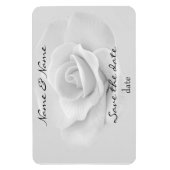 ホワイトローズ日付磁石を保存 マグネット (縦)