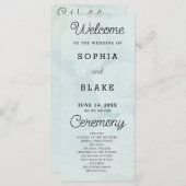 ホワイトローズ淡い色のグリーン結婚式 プログラム (正面/裏面)