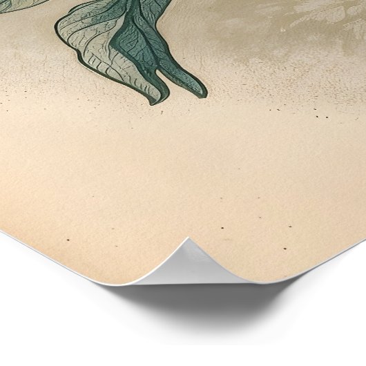 ホワイトローズ牡丹ヴィンテージ植物壁芸術 ポスター (角)