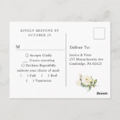 ホワイトローズ王室のブルーウッドRSVP食事の選択 ポストカード (裏面)