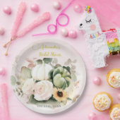 ホワイトローズ秋カボチャ ペーパープレート (パーティー)