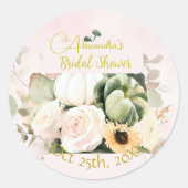 ホワイトローズ秋カボチャ ラウンドシール (正面)