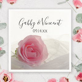 ホワイトローズ結婚オン スタンダードカクテルナプキン